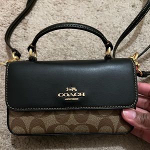 Coach Mini Josie Top Handle Crossbody In Blocked Signature Canvas